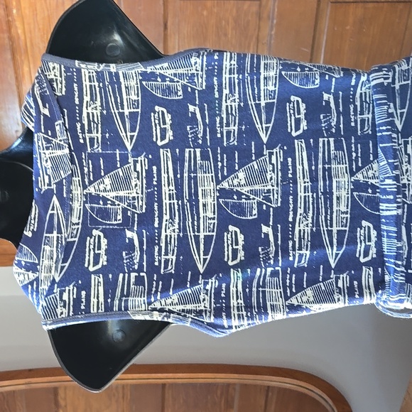 Effie's Heart Cotton Knit Sailor Collar Boat Print Fit-N-Flare Skater Dress XS - Picture 4 of 7